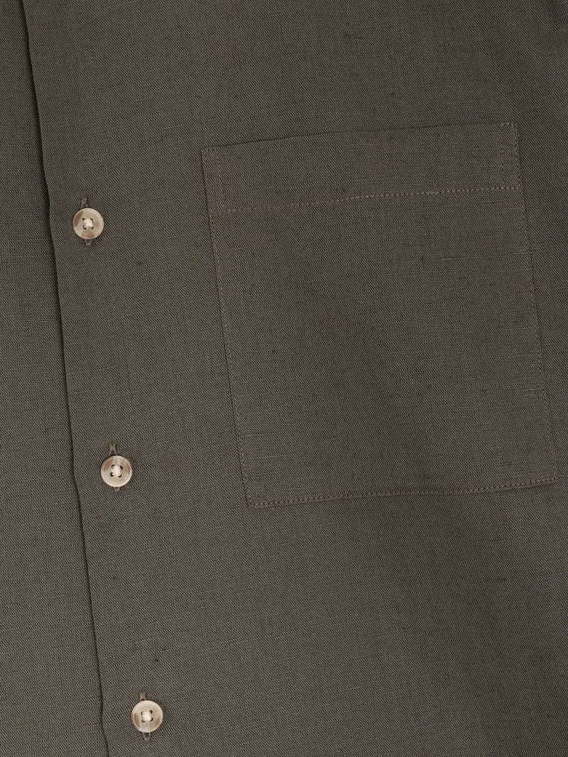 Linen Blend Short Sleeve Shirt