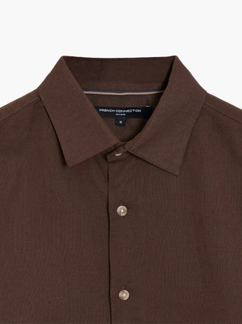 Linen Blend Long Sleeve Shirt