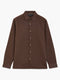 Long Sleeve Brown Linen Blend Shirt