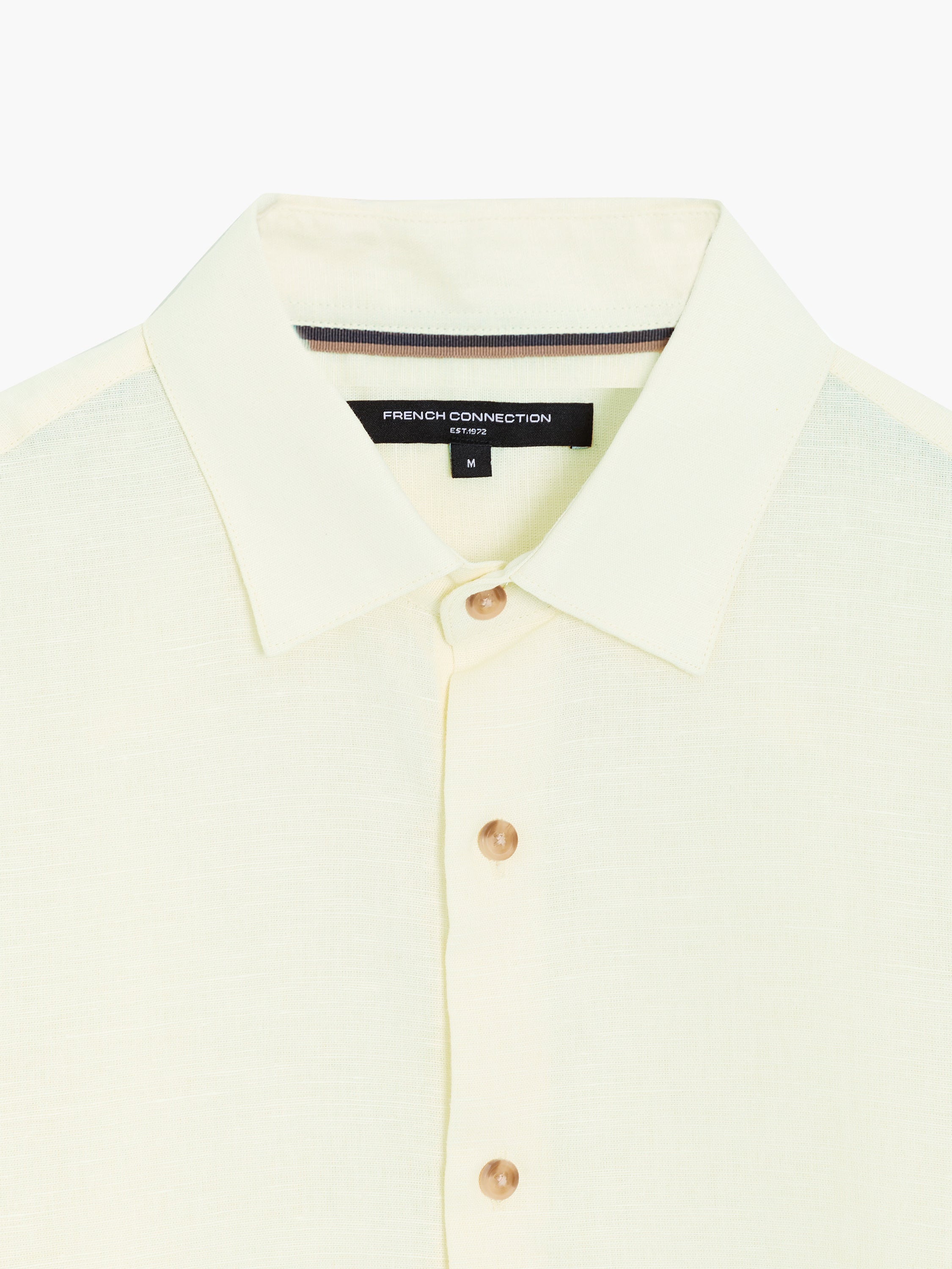 Long Sleeve Light Yellow Linen Blend Shirt