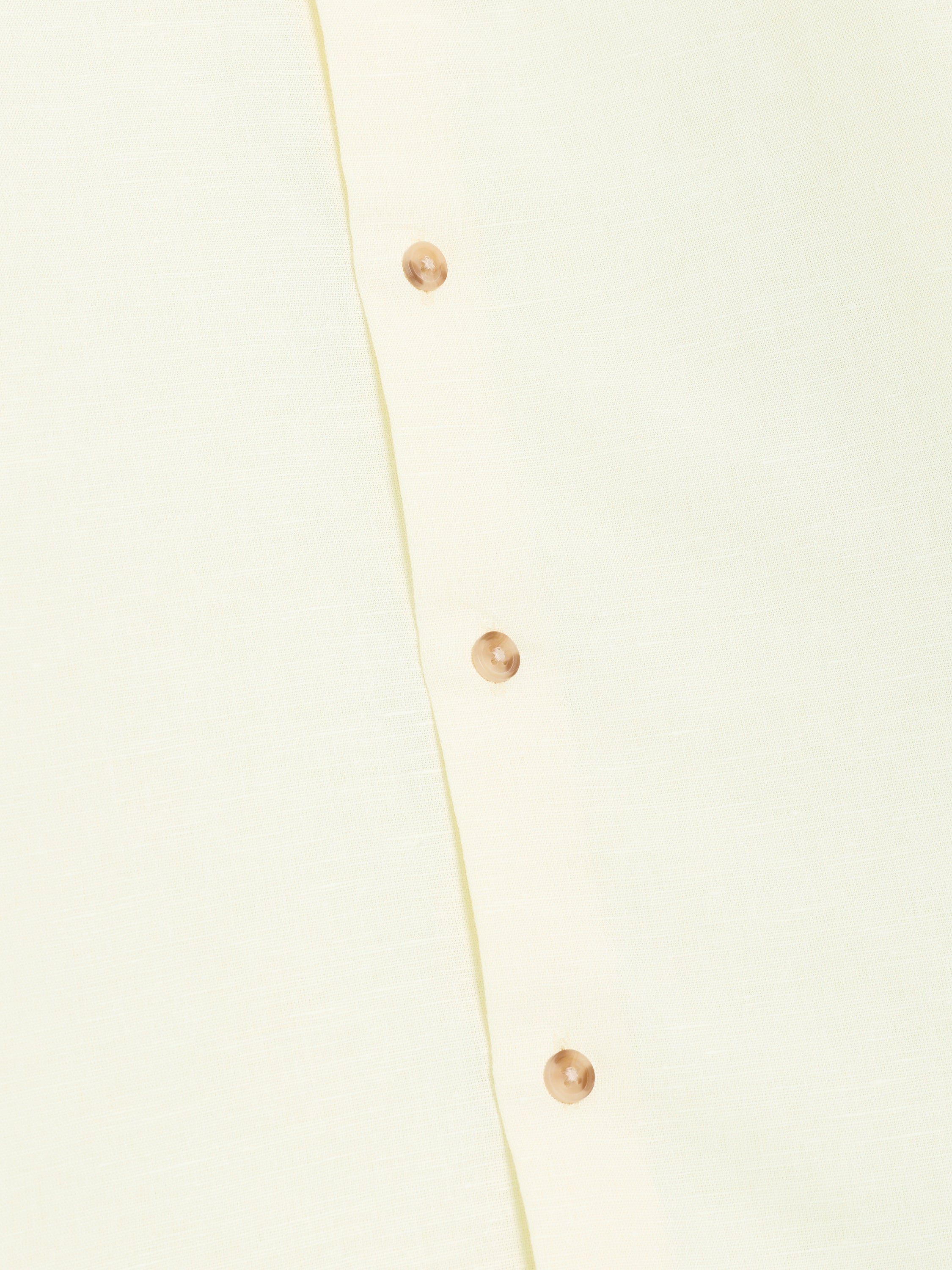 Long Sleeve Light Yellow Linen Blend Shirt