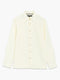 Long Sleeve Light Yellow Linen Blend Shirt