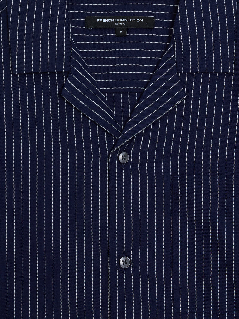 Short Sleeve Twill Striped Shirt
