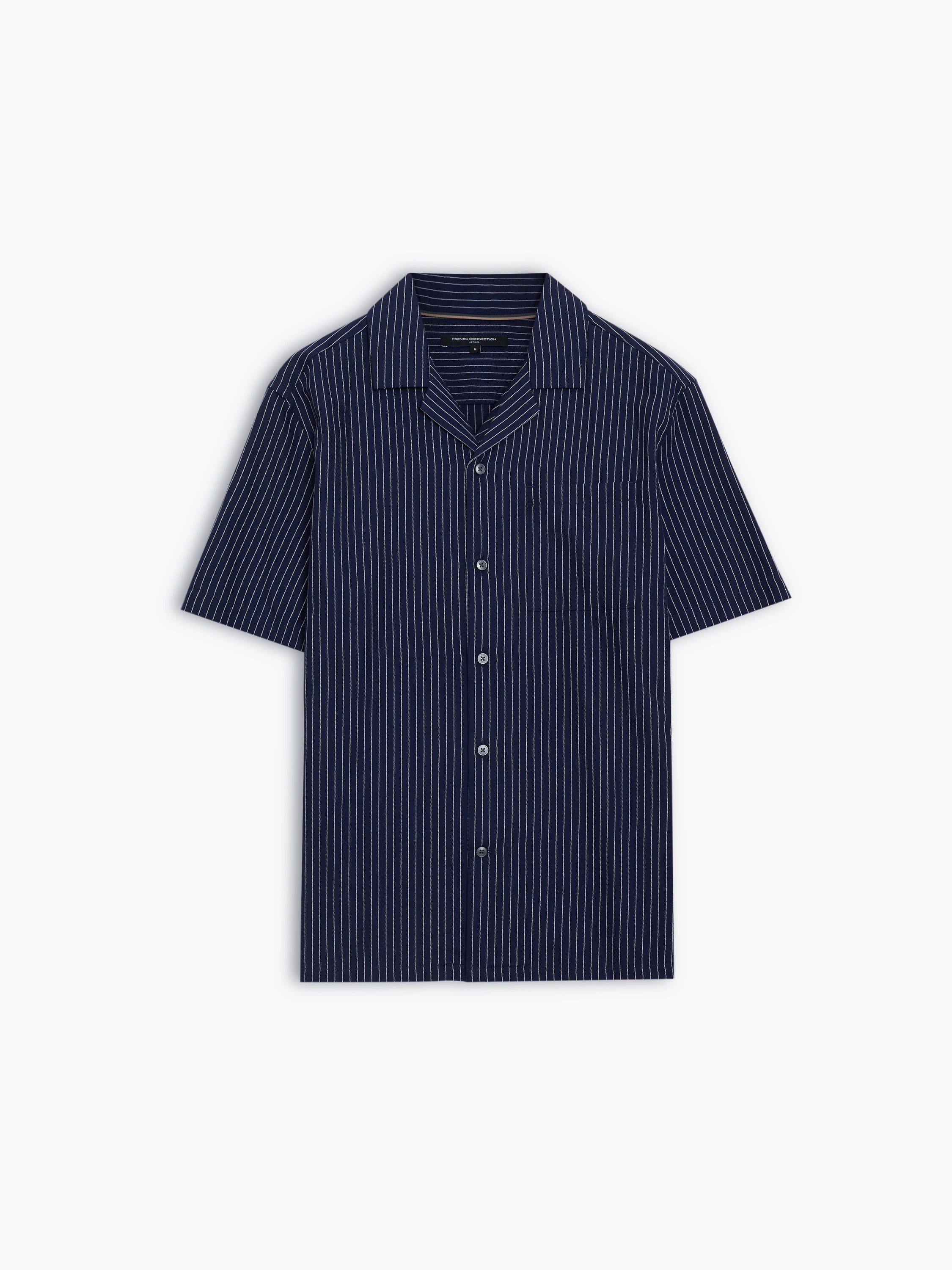 Short Sleeve Twill Striped Shirt