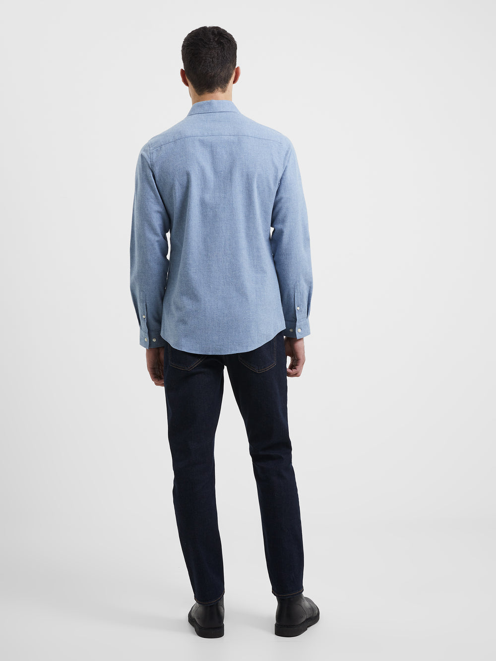 Brushed Melange Long Sleeve Shirt Light Blue | French Connection UK