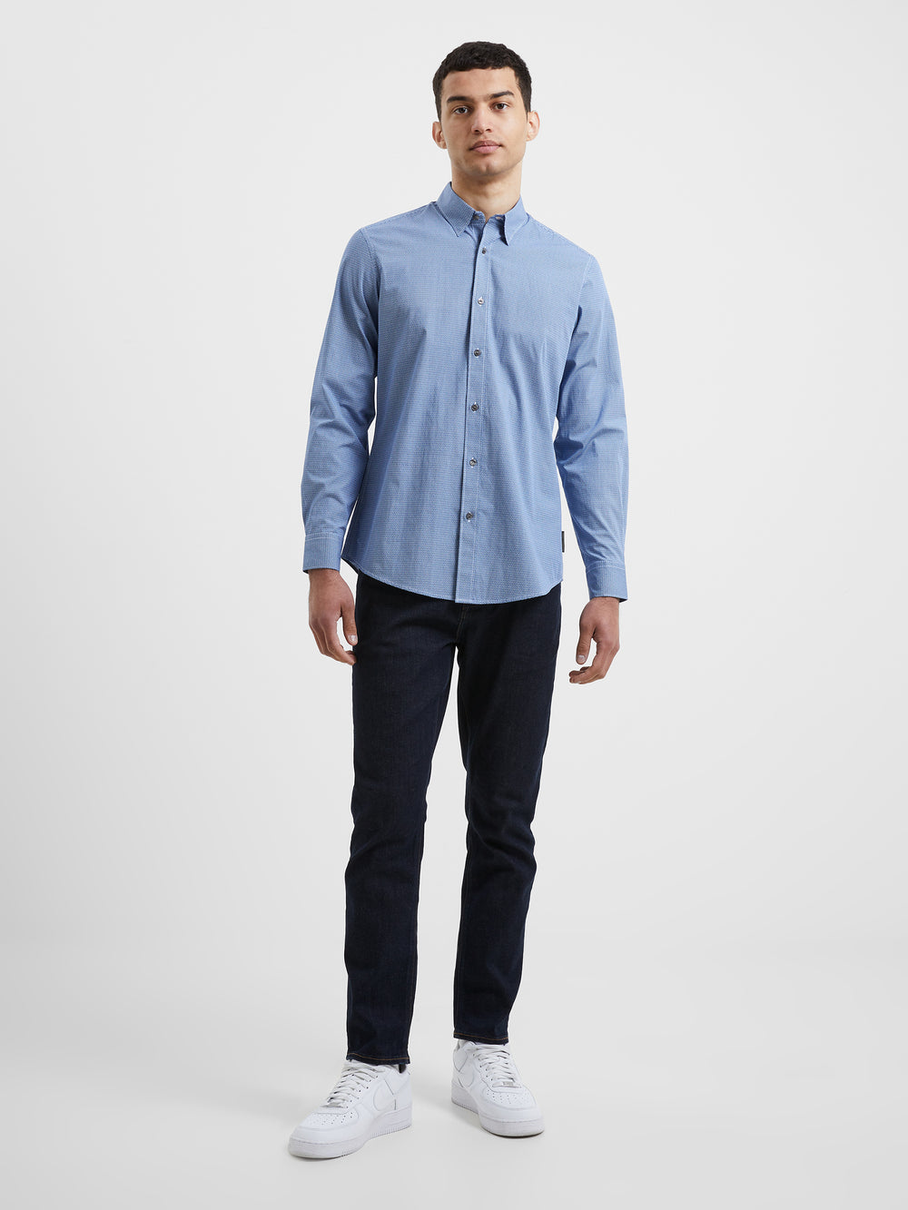 Premium Floral Long Sleeve Shirt Blue | French Connection UK