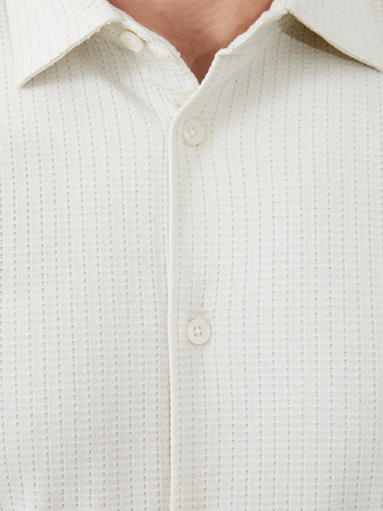 Ladder Texture Jersey Shirt Ecru | French Connection UK