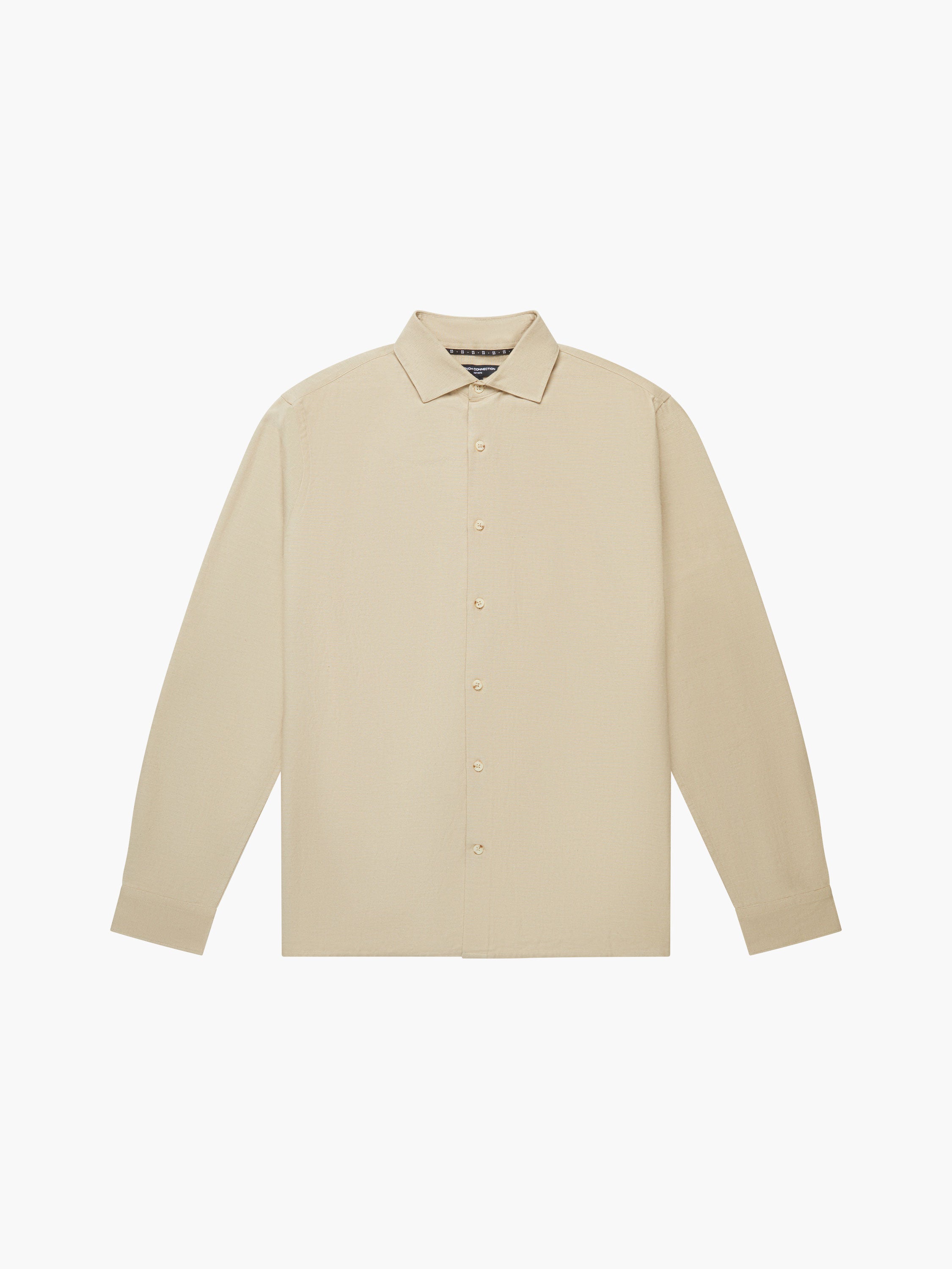 Long Sleeve Linen Blend Shirt