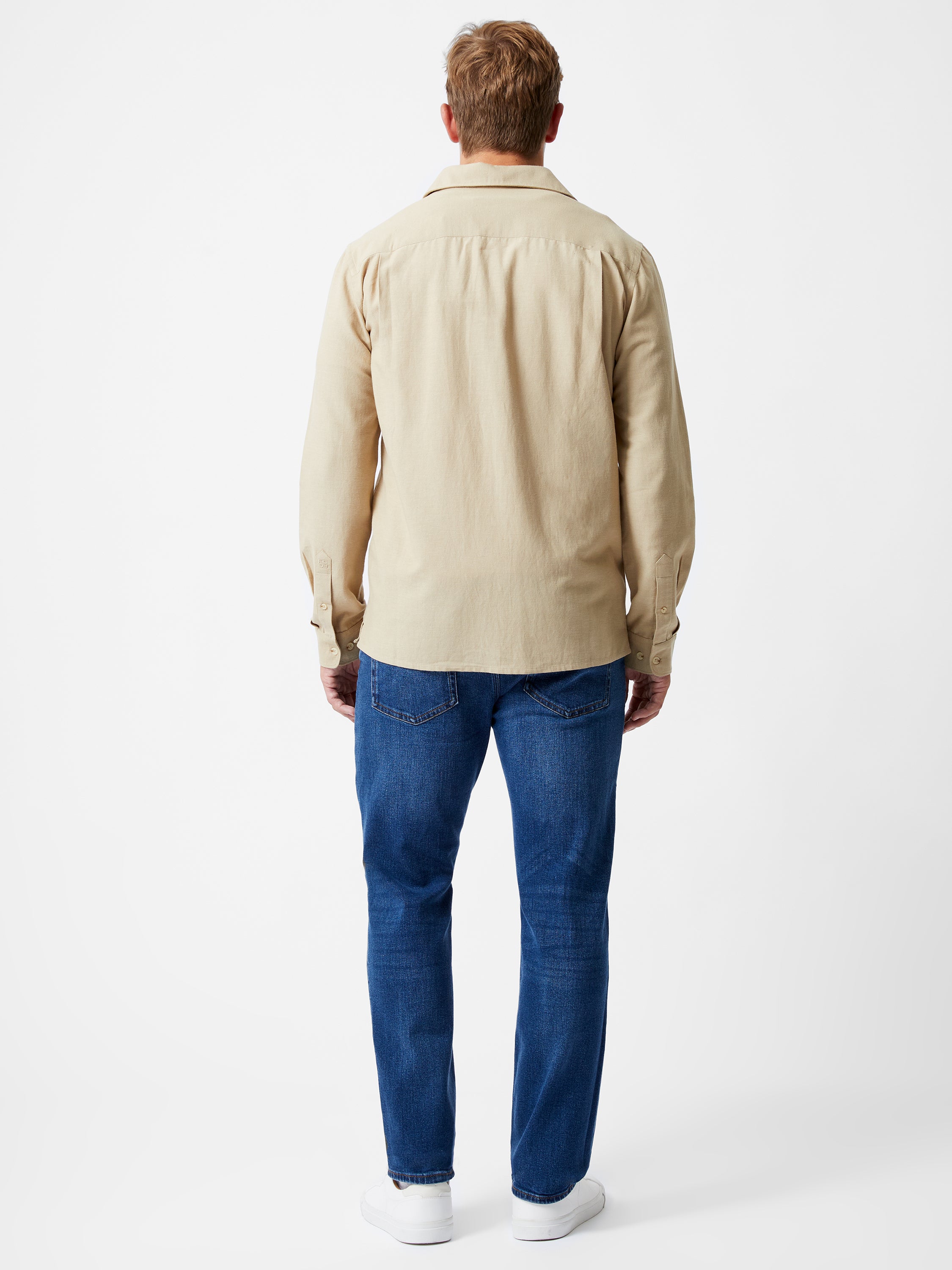Long Sleeve Linen Blend Shirt