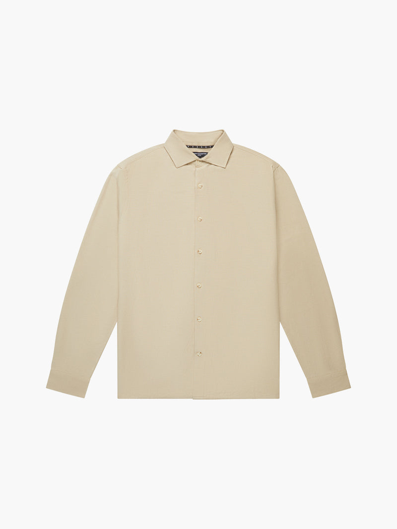 Long Sleeve Linen Blend Shirt