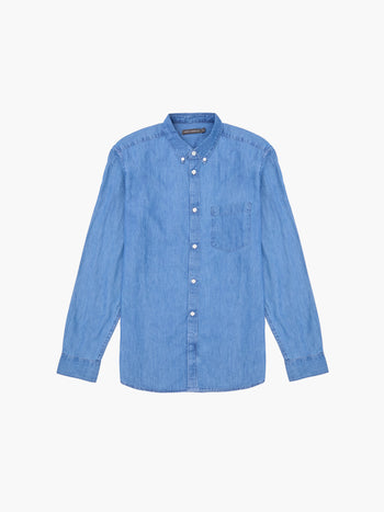 Denim Long Sleeve Oxford Shirt
