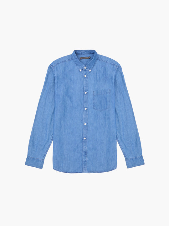 Denim Long Sleeve Oxford Shirt