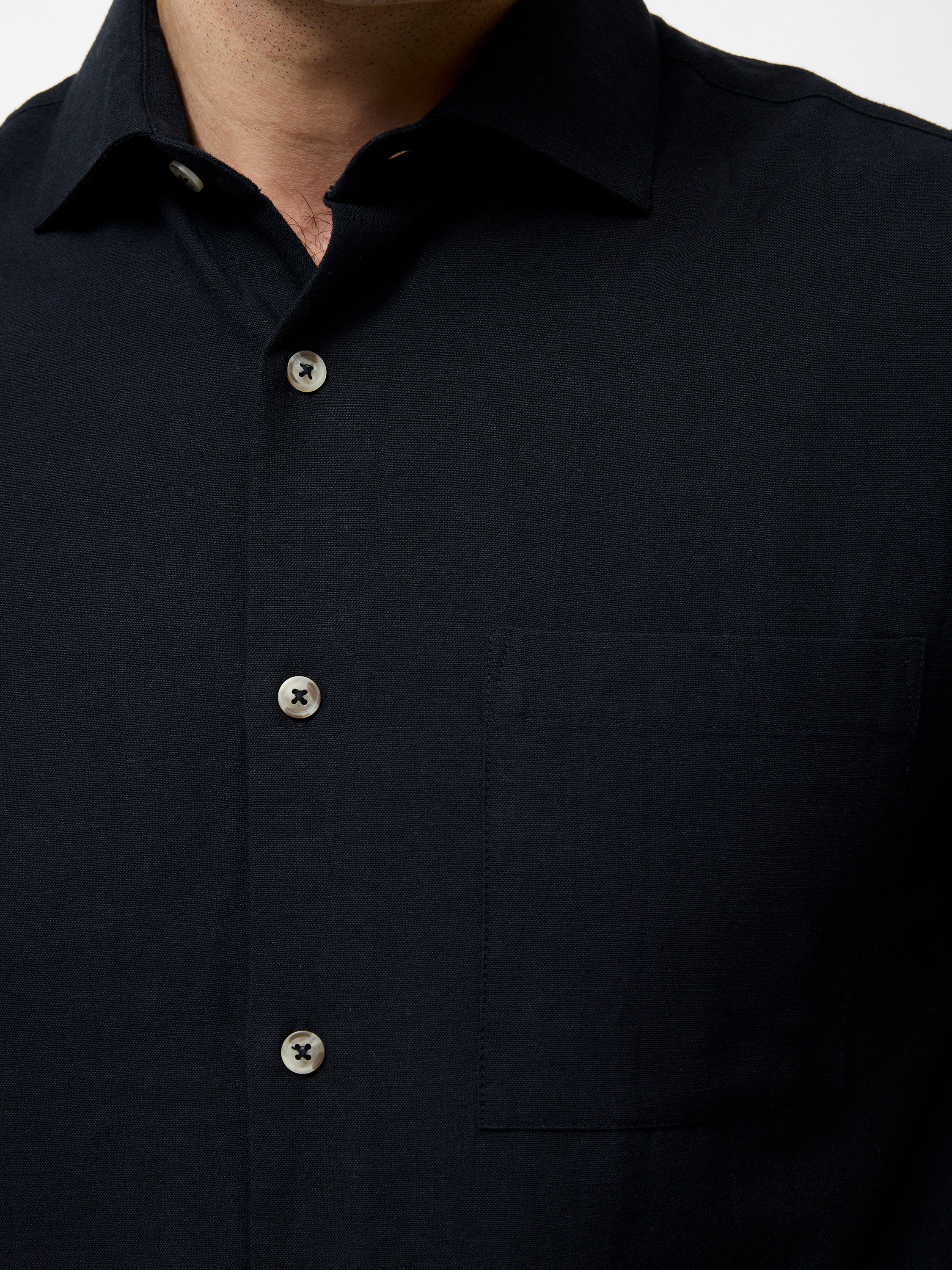 Short Sleeve Linen Blend Shirt