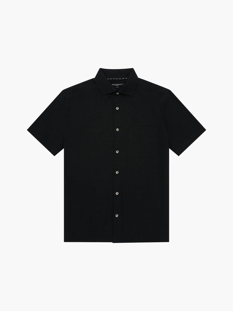 Short Sleeve Linen Blend Shirt