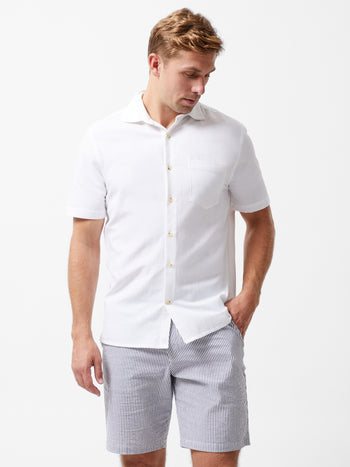 Short Sleeve Linen Blend Shirt