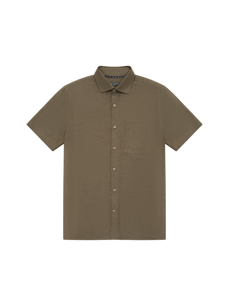 Short Sleeve Linen Blend Shirt