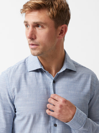 Slim Fit Cutaway Collar Stripe Shirt