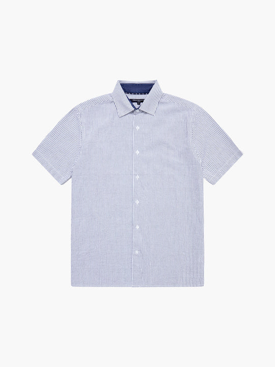 Ticking Stripe Short Sleeve Shirt