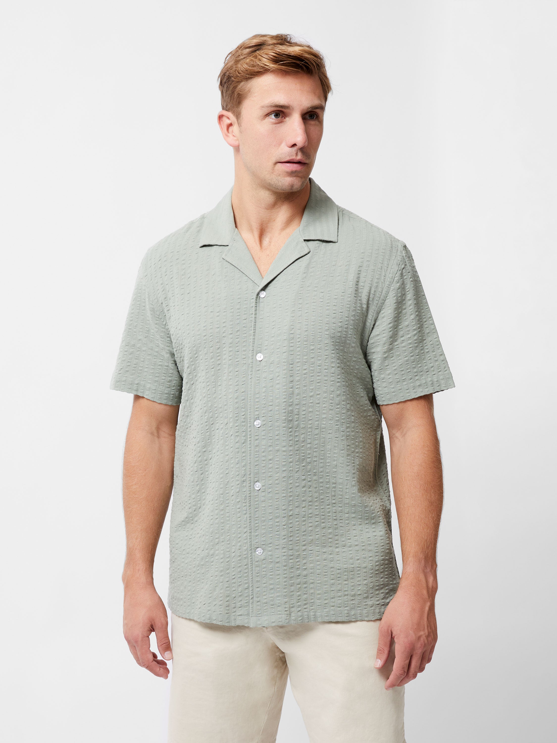【SCENERITY】Light cotton short sleeve shirt Black Cotton Short Sleeve Shirt in Egyptian Cotton