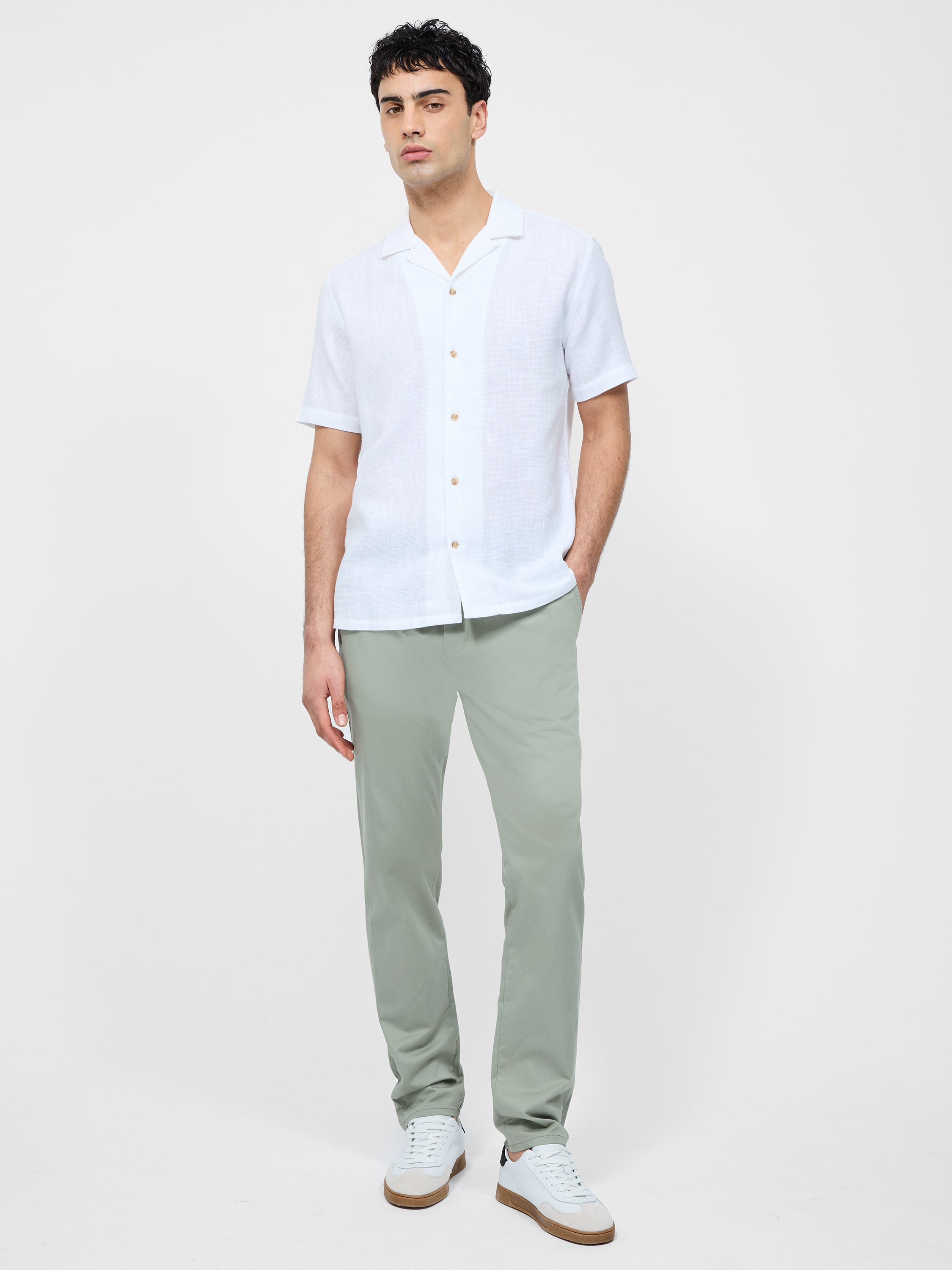 Short Sleeve Matty Weave Revere Shirt