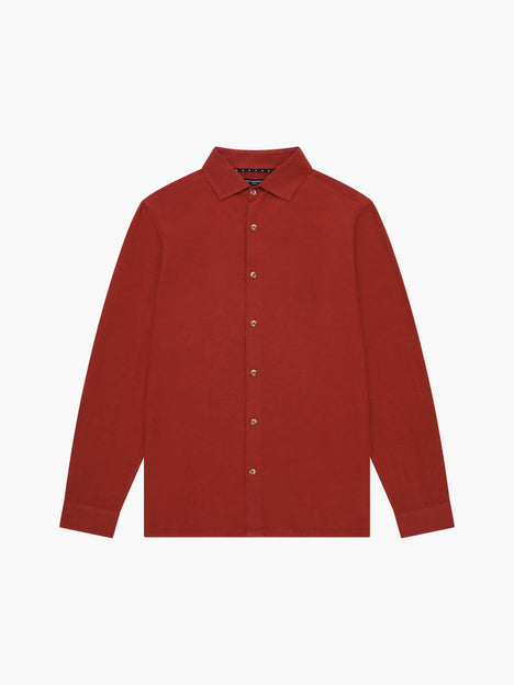 Long Sleeve Linen Blend Shirt