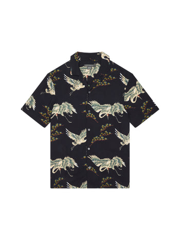 Bird Viscose Revere Short Sleeve Shirt