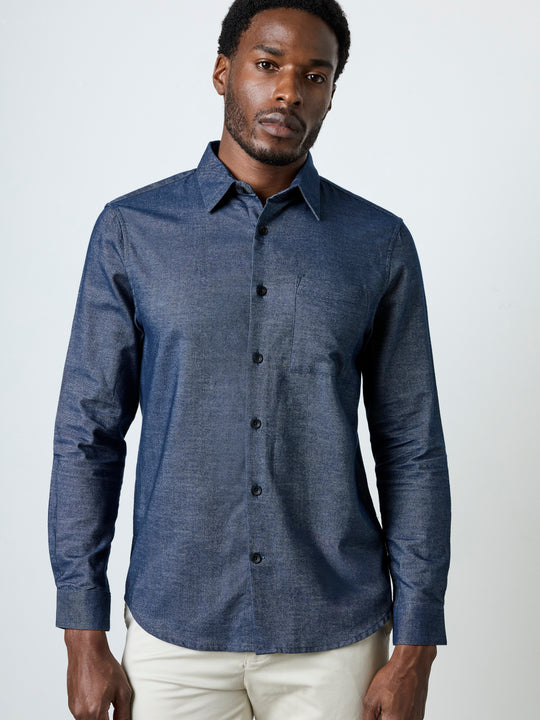Long Sleeve Melange Flannel Shirt