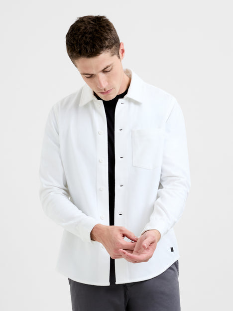 Viscose Blend Twill Long Sleeve Shirt