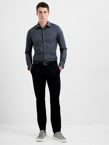 Slim Fit Wool Blend Long Sleeve Shirt