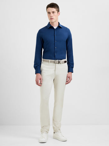 Slim Fit Wool Blend Long Sleeve Shirt