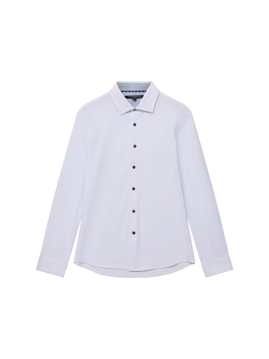 Slim Fit Contrast Detail Long Sleeve Shirt
