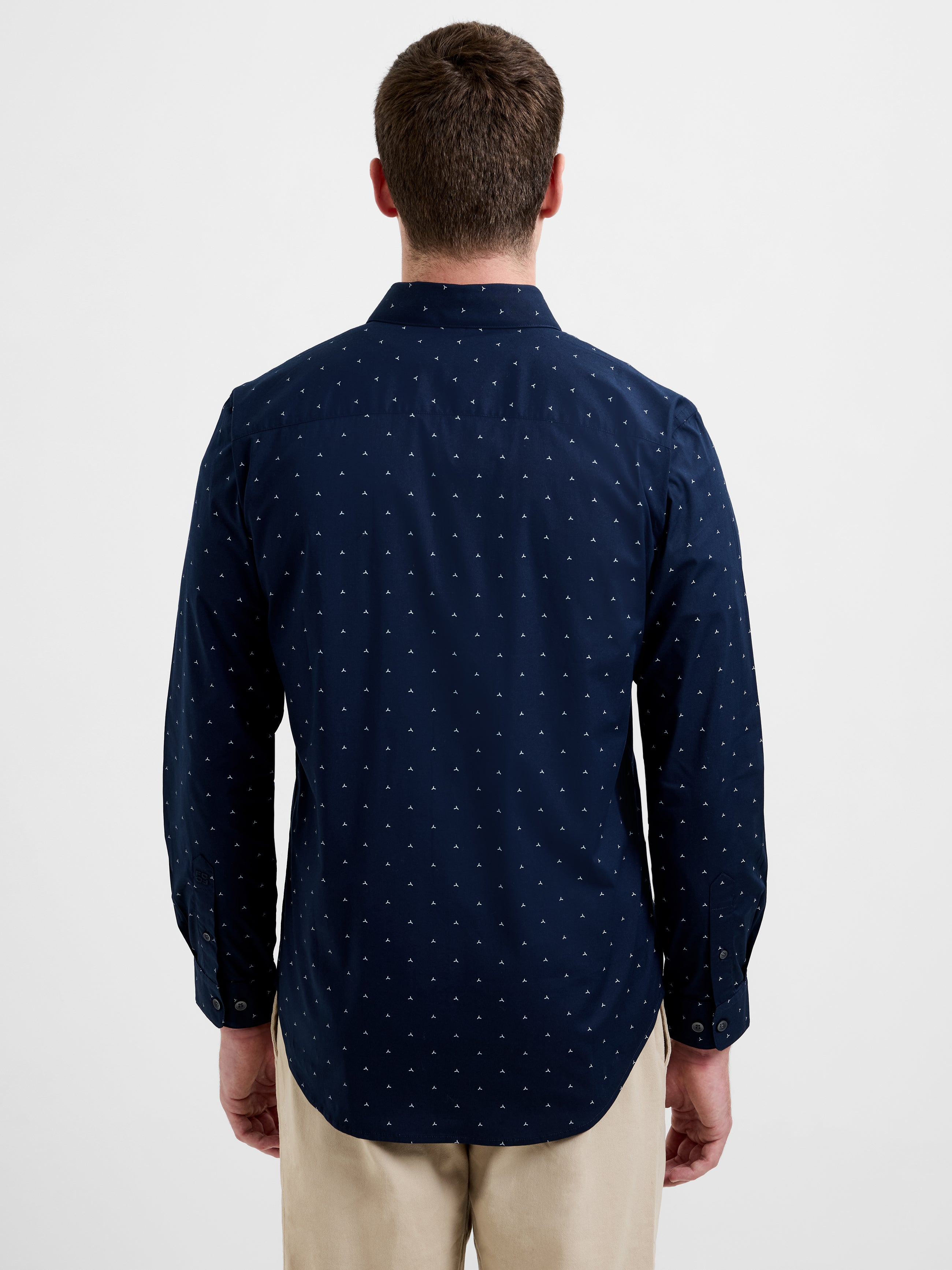 Long Sleeve Regular Fit Geo Line Shirt
