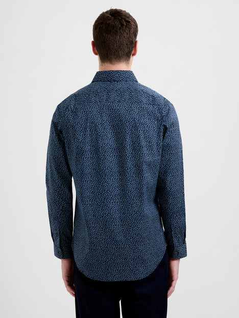 Long Sleeve Regular Fit Micro Flower Print Shirt