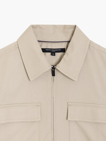 Zip Through Stone Cavalry Jacket