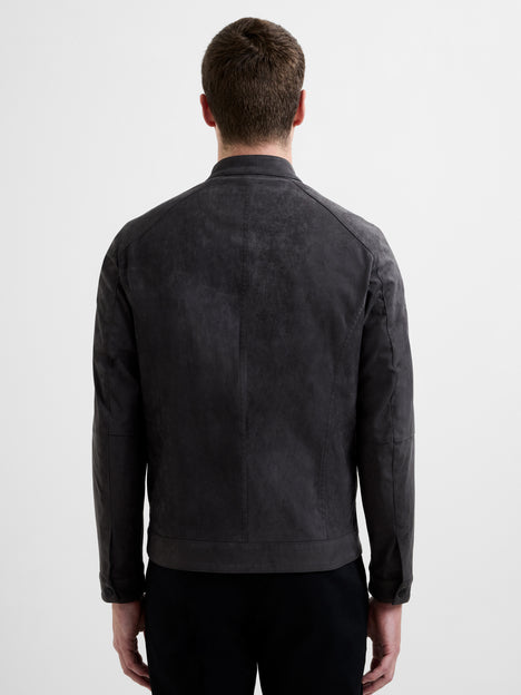 Faux Suede Bomber Jacket