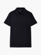 Short Sleeve Pointelle Knit Black Polo Shirt