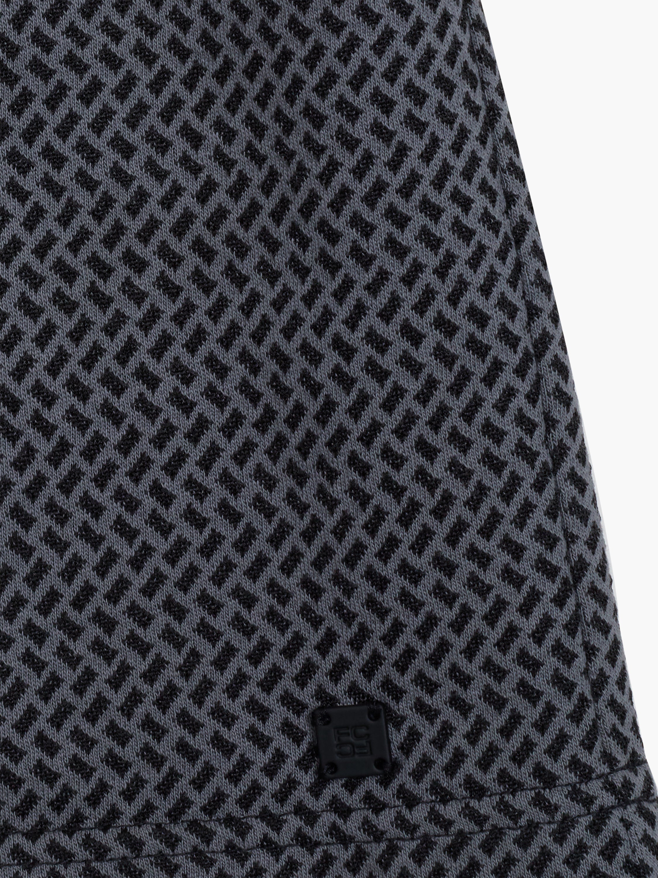 Short Sleeve Navy Geometric Polo Shirt
