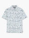 Short Sleeve Grey Ink Floral Printed Shirt