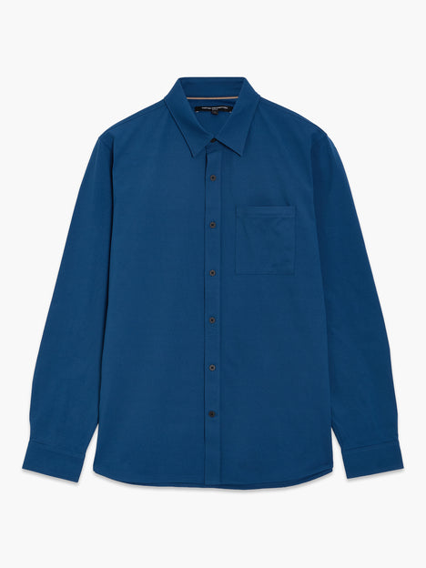 Long Sleeve Soft Jersey Pocket Dark Blue Shirt