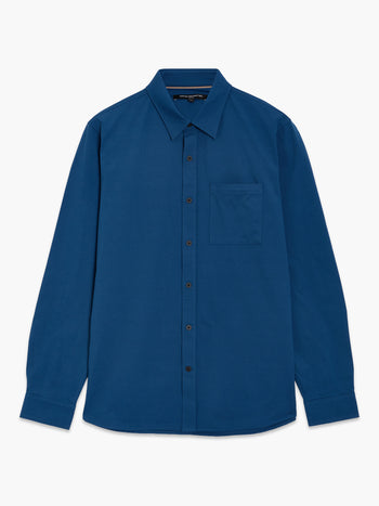 Long Sleeve Soft Jersey Pocket Dark Blue Shirt