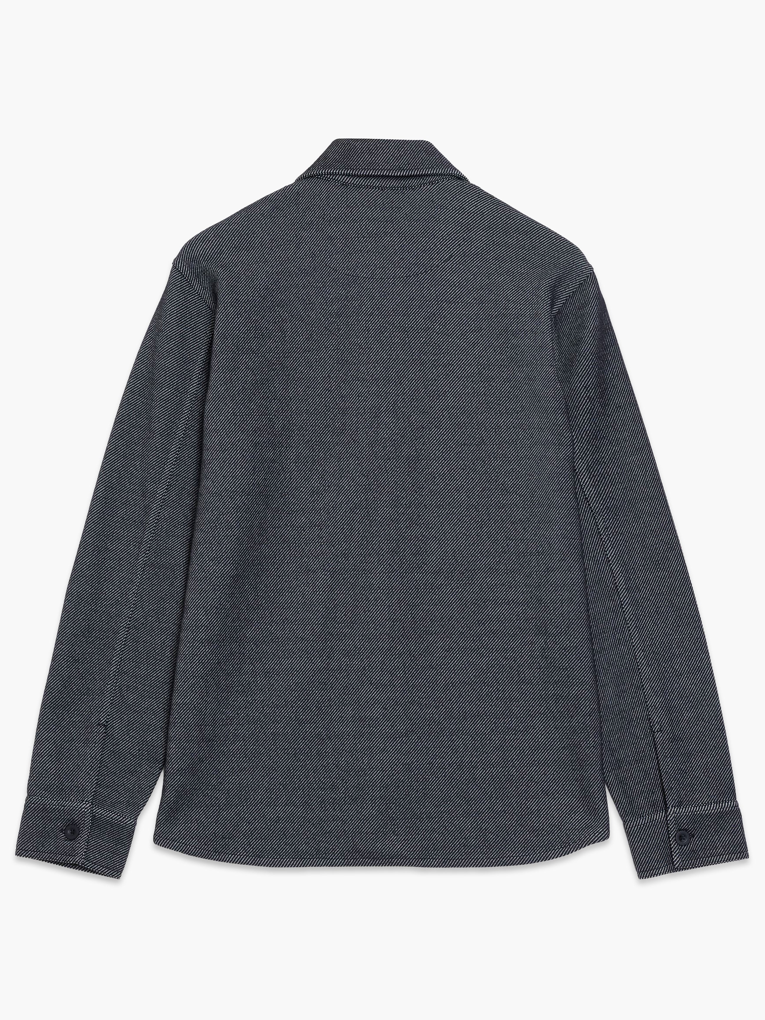 Long Sleeve Diagonal Stripe Jersey Monochrome Overshirt