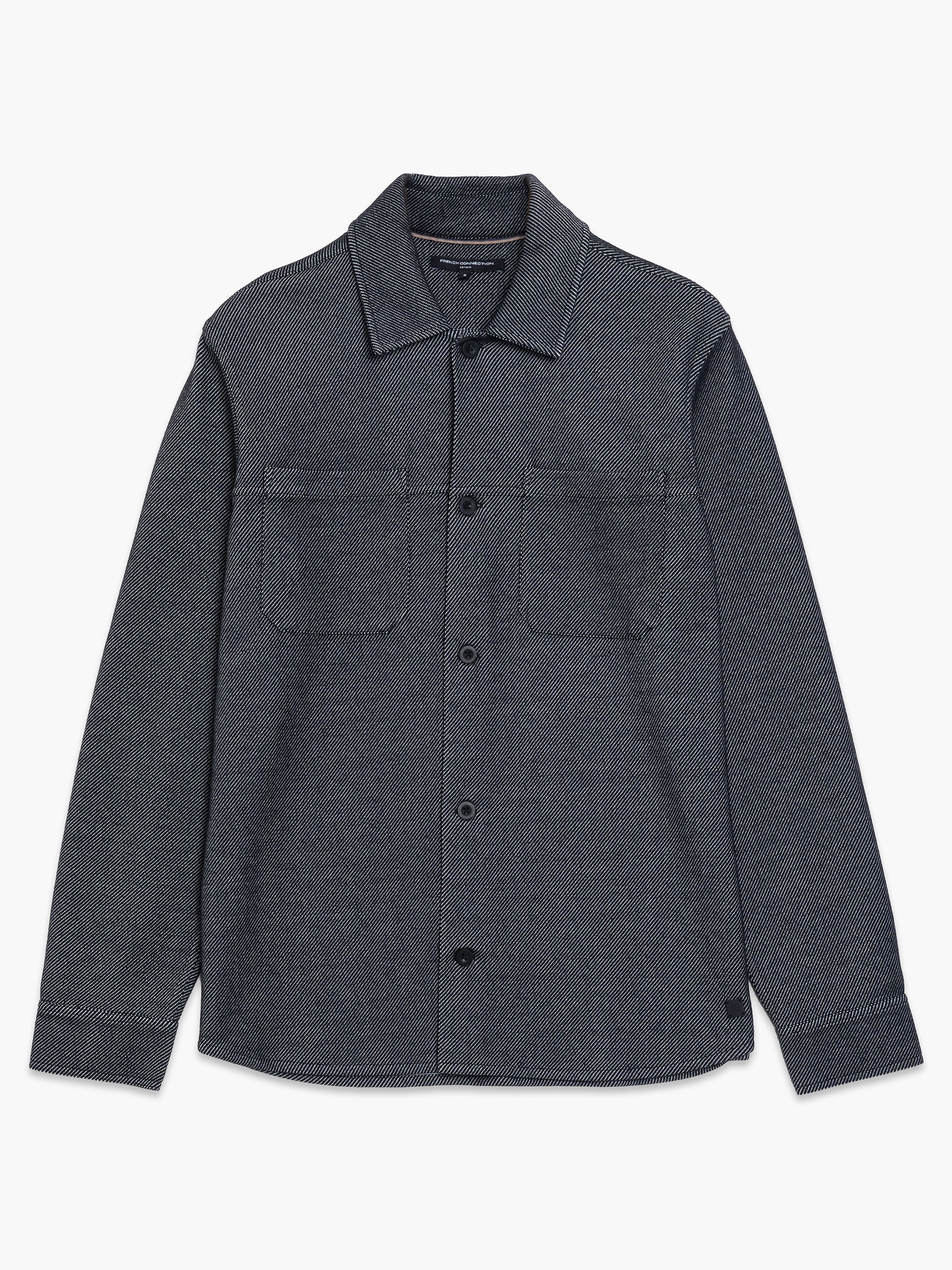 Long Sleeve Diagonal Stripe Jersey Monochrome Overshirt