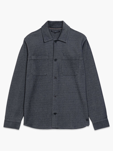 Long Sleeve Diagonal Stripe Jersey Monochrome Overshirt