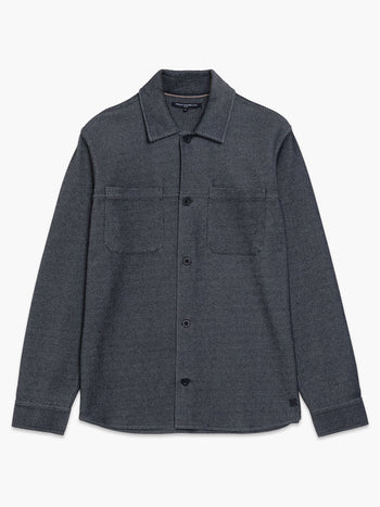 Long Sleeve Diagonal Stripe Jersey Monochrome Overshirt