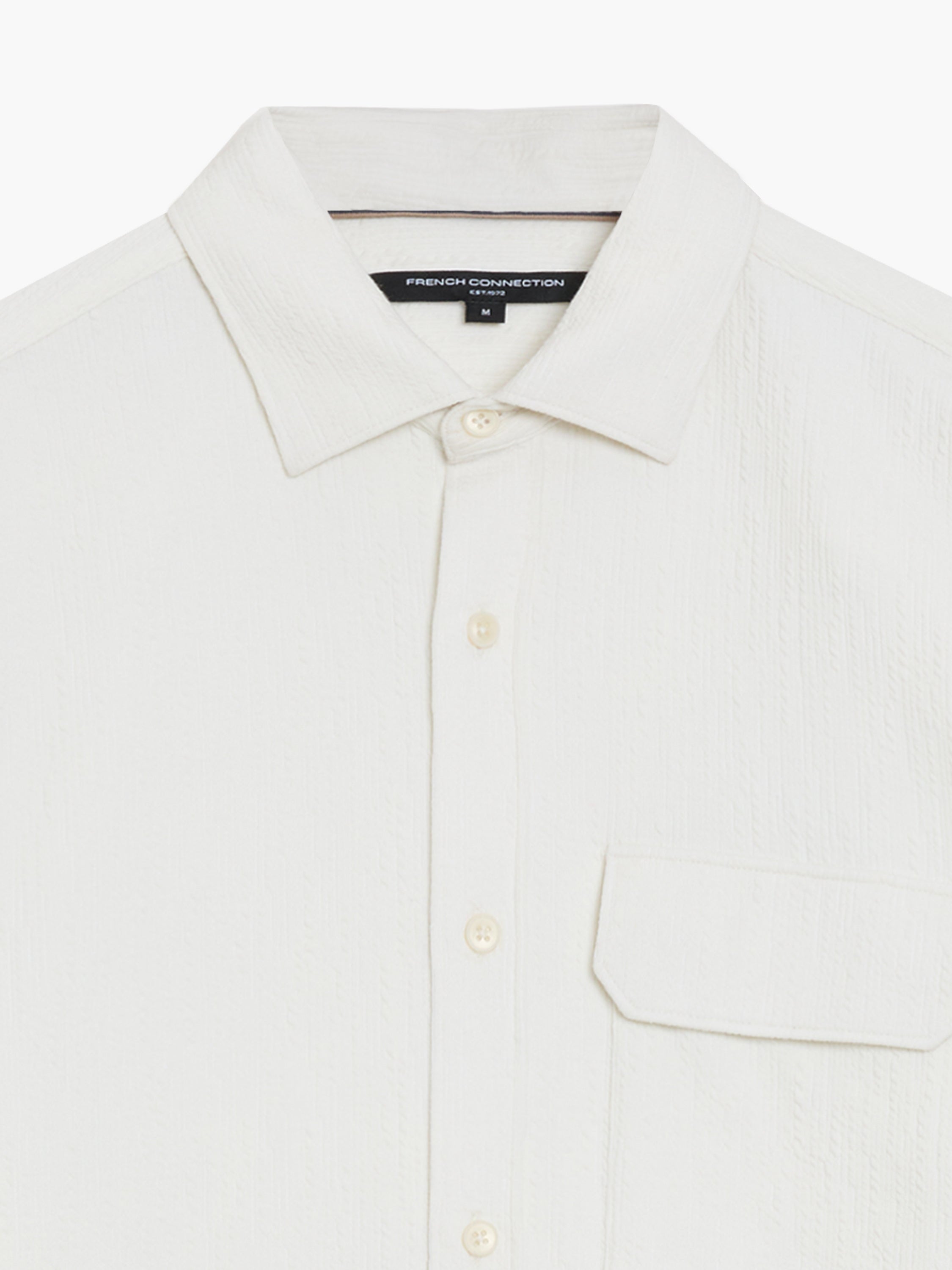 Long Sleeve Soft Jersey Chest Pocket Off-White Shirt