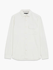 Long Sleeve Soft Jersey Chest Pocket Off-White Shirt