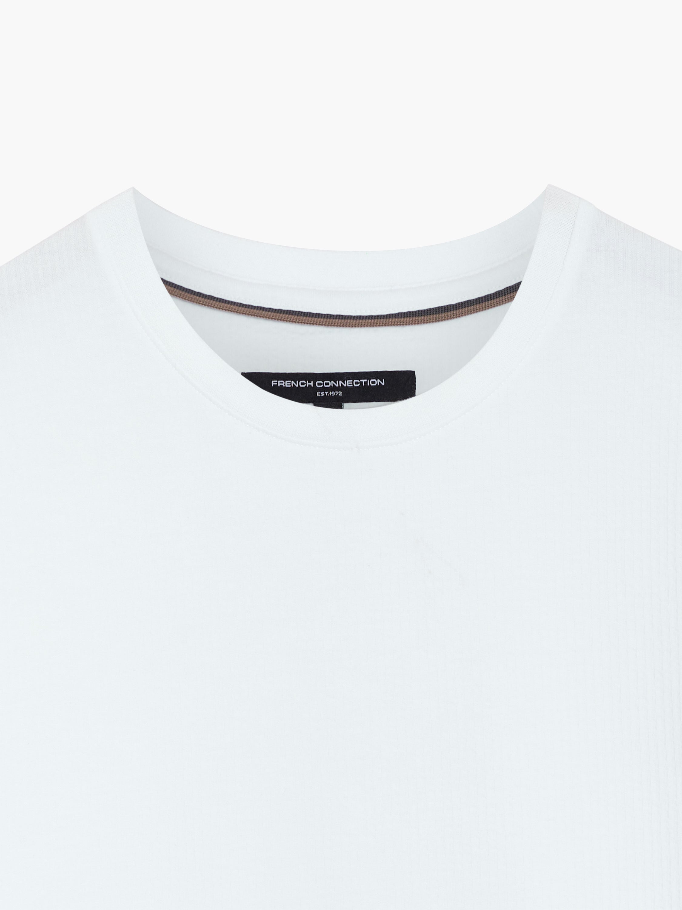 Short Sleeve Micro Seersucker White Stripe T-Shirt
