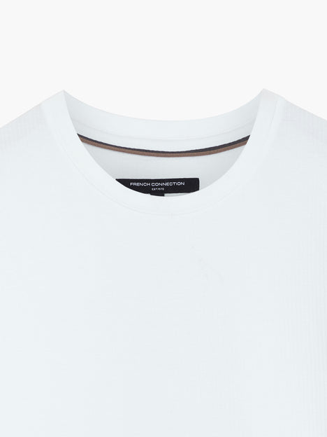 Short Sleeve Micro Seersucker White Stripe T-Shirt