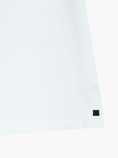 Short Sleeve Micro Seersucker White Stripe T-Shirt