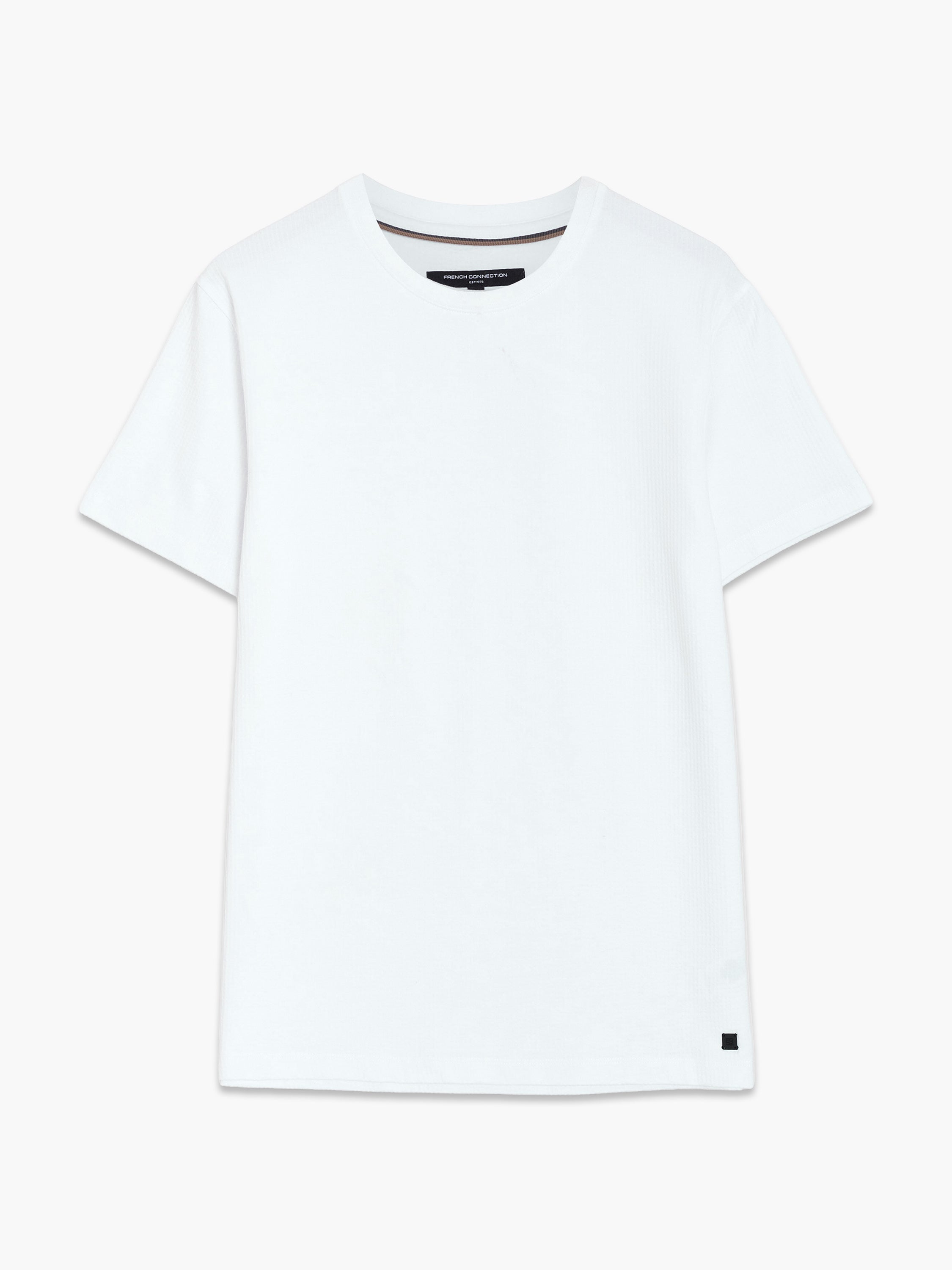 Short Sleeve Micro Seersucker White Stripe T-Shirt